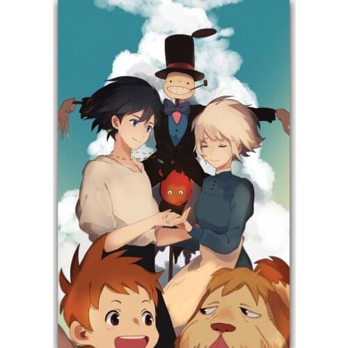 Hot New Howls Moving Castle Anime Movie-Silk Art Poster Wall Sticker Decoration Gift