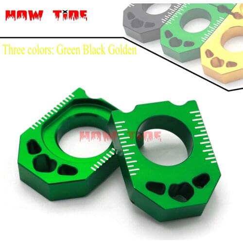 KAWASAKI KX125 Motorcycle CNC Rear Chain Adjuster Shaft Block Kit KX250 03-08 KX250F 04-16 KX450F 06-16 KLX450R 08-15