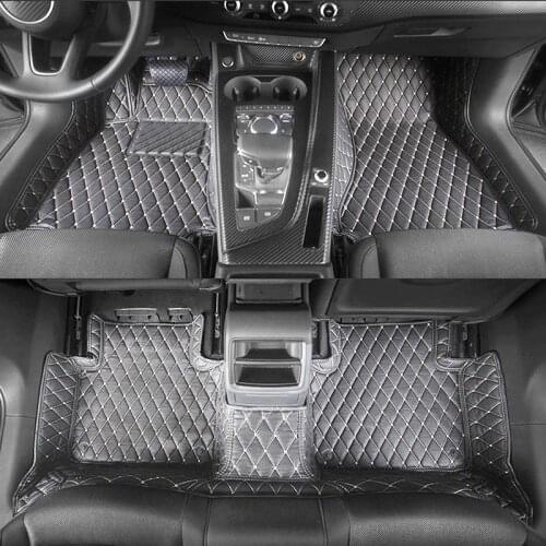 Leather car interior floor mats for Audi A4 B9 2016 2017 2018 2019 2020 2021 accessories carpet rug auto non slip sline sport