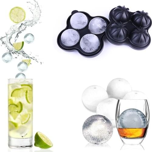 1 Piece 4 Grid Round Creative Silicone Ice Cube Mold Home Ice Making Mold Chocolate Ice Cream Mold Tray Ice Cube Cake Decoration