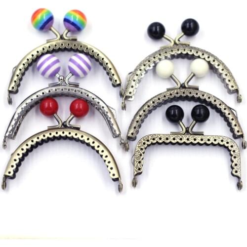 Round Resin Head Lotus Lace Arch Rectangle Frame Kiss Clasp Lock Handle Metal Coin Purse Bag DIY Wallet Accessories 6 Styles