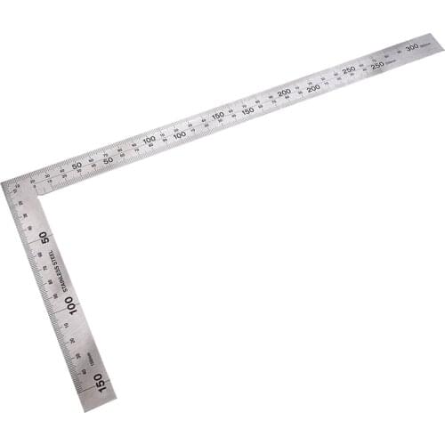 Stainless Steel 150 x 300mm 90 Degree Angle Metric Try Mitre Square Ruler