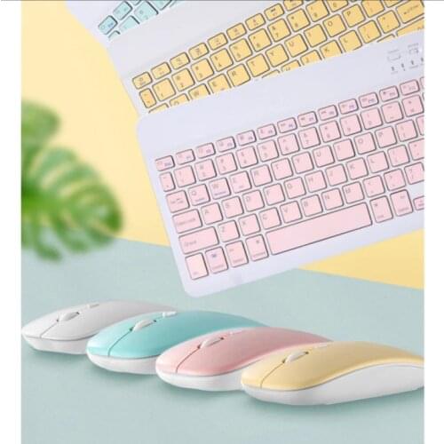 Slim Portable Mini Wireless Bluetooth Keyboard and Mouse For Tablet Laptop Smartphone iPad IOS Android Phone Russian Spanish