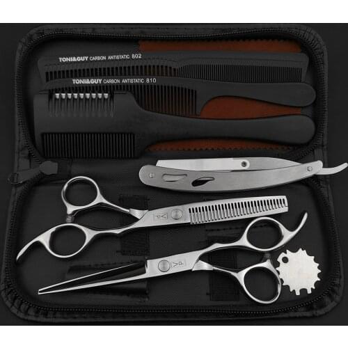 Professional JP 440c 6 Inch Hair Scissors Set Cutting And Thinning Tools Barber Thinning Scissors Barbershop Salon Haircut Set