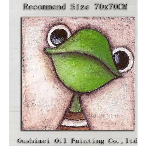Skills Artist Hand-painted High Quality Modern Decorative Painting Funny Animal Frog Oil Painting For Wall Decoration