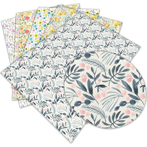 New Beautiful Flower A4 22x30cm Printed Faux Leather for DIY Bag Material Fabric L278 L279