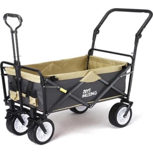 2021 New Outdoor Camping Supermarket Trolley Folding Shopping Cart Push Portable Car