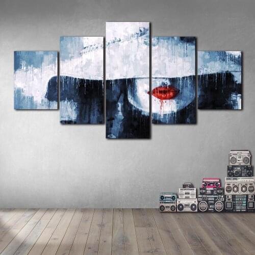 Red Lips Woman Poster Decorative Picture Modern Wall Art Paintings for Living Room Home Decor No Frame