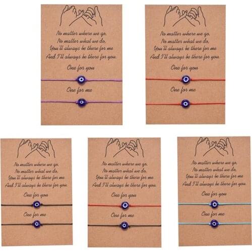 Lucky Eye Braided Blue Evil Eye Bracelet Red Blue Black Rope Chain Charm Bracelet Adjustable DIY Jewelry for Women