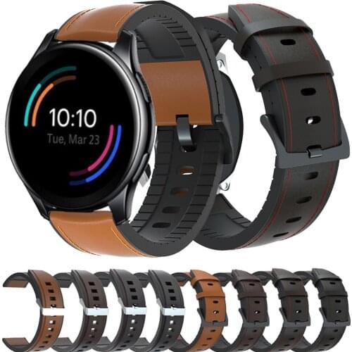 For OnePlus Smart Watch Strap 22mm Leather Silicone Watchband Sport Bracelet For Oneplus Watch Business Replacement Wristband