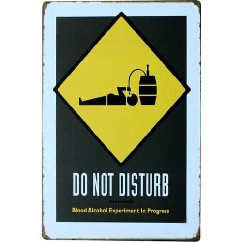 Retro Vintage Tin Sign Warning Do Not Disturb Metal Tin Sign for Bar Pub Wall Decor