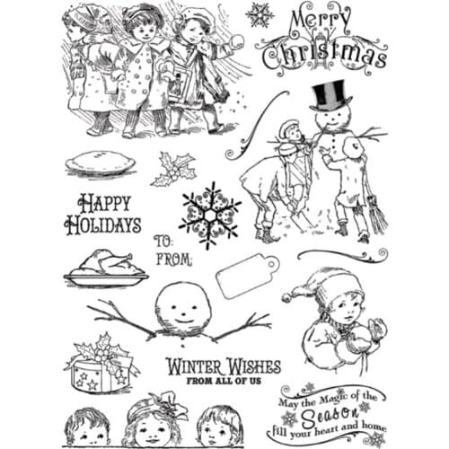 Merry Christmas Cartoon Silicone Seal Stamp DIY Scrapbooking Photo Album Decor T3LE