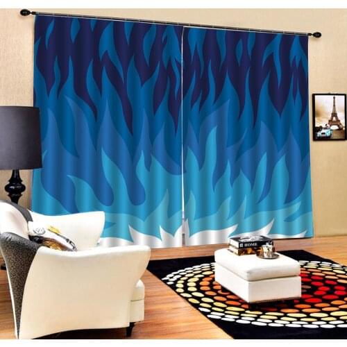 Blue curtains flower curtains Window Blackout Luxury 3D Curtains set For Bed room Living room Office Hotel Home Wall Decorative