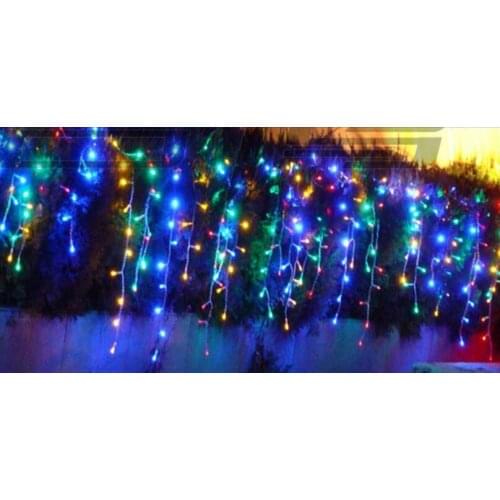 LED Curtain String Light 8M*0.65M 240leds Icicle Background Christmas Wedding Party Holiday Fairy Deocration Lighting