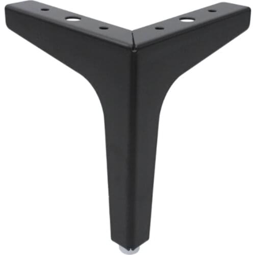 Pack of 4pcs) Black Metal Triangular Furniture Legs Support Cabinet Coffee Table Sofa Bed Feet Bed Riser H=115mm/135mm/150/175