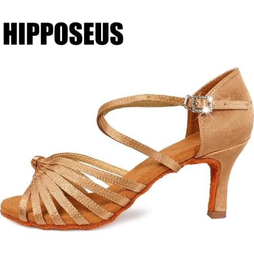 Dancing Shoes For Women Ballroom Latin Salsa Dance Shoes Woman Girls Ladies Tango Shoe Black Beige Brown 5/7CM Heel Dropshipping