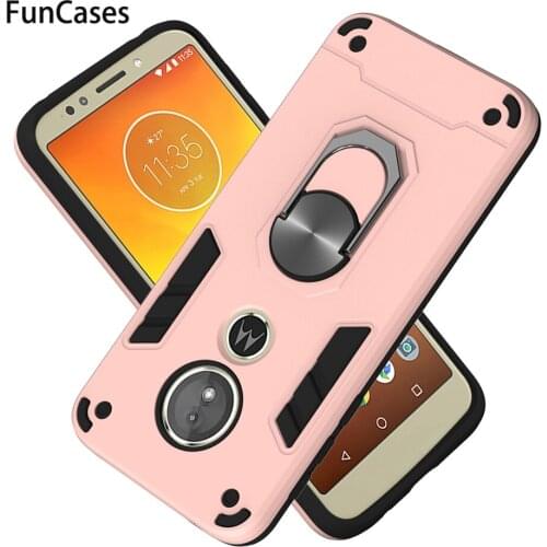 Shockproof Armor Ring Magnetic Car Hold TPU Cases For ajax Moto E5 Capinha sFor Moto estojo Motorola G6 Play PC + TPU Protector