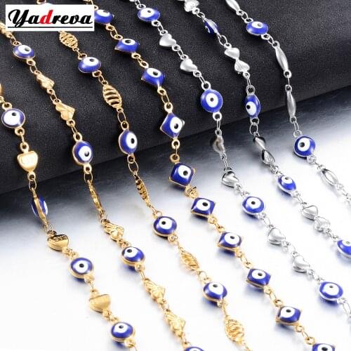 Stainless Steel Ladies Chain Glasses Chain Evil Eye Can Be Customized In A Variety Of Colors 6mm Wide