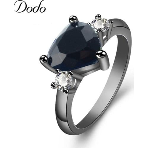 Love Black Heart Shaped Crown Ring Black Gold Filled Cubic Zirconia Rings For Women Wedding Anniversary Jewelry Anel Gifts dm103