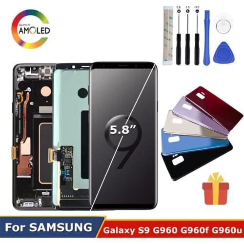 Super Amoled Digitizer Assembly For Samsung Galaxy S9 LCD G960f Display Touch Screen G960s G960fd Frame With Repair Parts