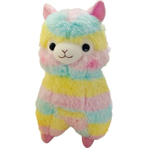 1Pcs Rainbow Alpaca Plush Toy 20cm 35cm 50cm tall Dolls Pillow For Children High Quality Soft Cotton Baby Toy Animals For Gift