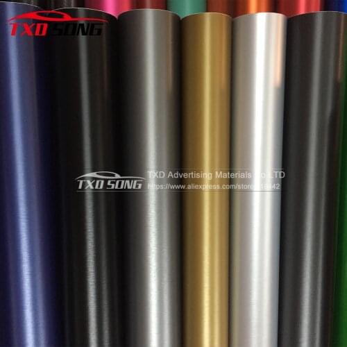 10/20/30/40/50/60cmX152cm/lot Car styling Black Dark Grey Silver Metallic Brushed Aluminum Vinyl car Wrap Film by free shipping