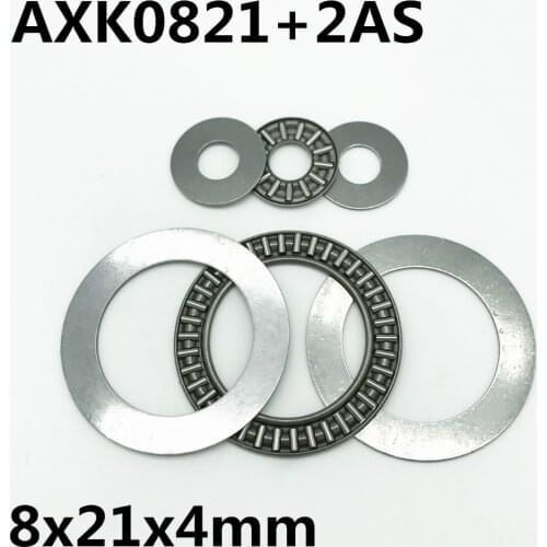 10pcs AXK0821 +2AS Thrust Needle Roller Bearing 8x21x2 mm Thrust Bearing Brand New High quality