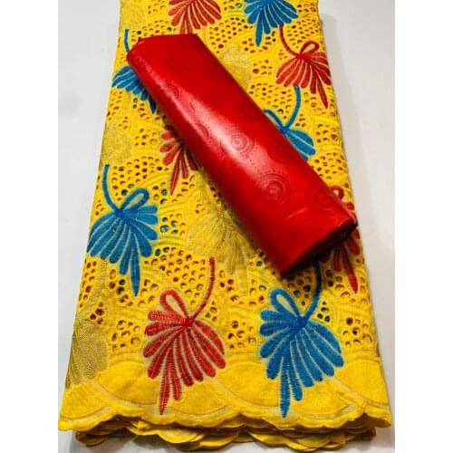 2.5+2.5 yards/set African Bazin Riche Brode Fabric with Swiss cotton Lace fabric 2021 Damask Guinea Brocade Lace Fabric YKM117