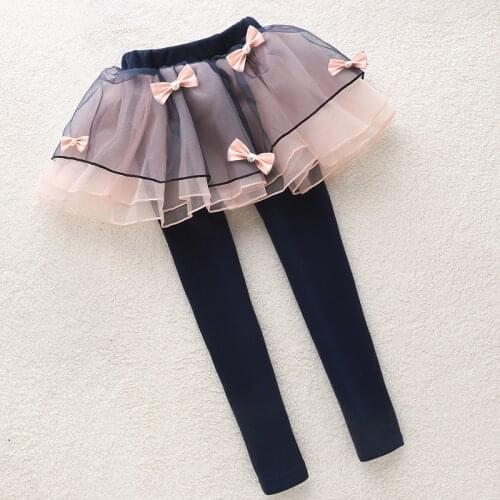 2019 Autumn Girls Leggings Culottes Children Clothing Kids Clothes Cute Bow Princess Skirt Pants Girls Clothes 4 Colors
