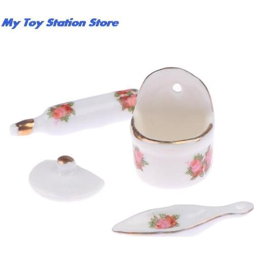 3pcs 1/12 Miniature Dollhouse Kitchen Tool Set Mini Rolling Pin+ Seasoning Cans For Kitchen Decor Children Pretend Play Toys