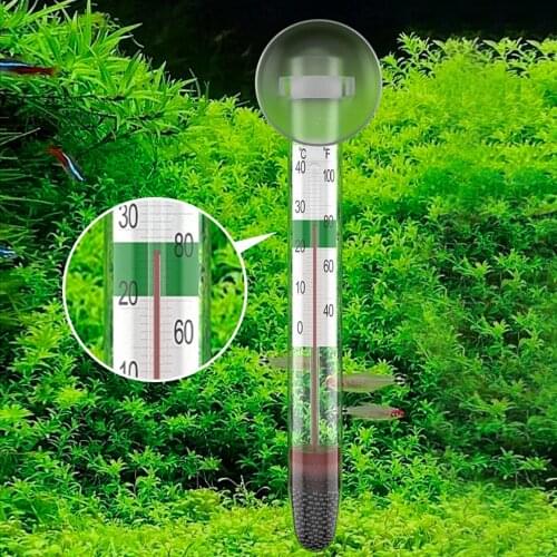 4pcs Aquarium Thermometer Submersible Glass Fish Tank Thermometer for Water Temperature Measuring Waterproof Suction Cup