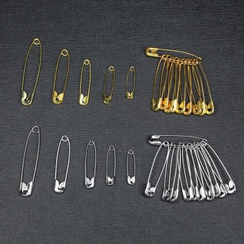 50pcs Silver Safety Pins DIY Sewing Tools Accessory Stainless Steel Needles Large Safety Pin Small Brooch Apparel Accessories