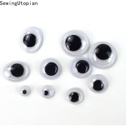 500PCS Mixed Self Adhesive Googly Wiggly Eyes 6/8/10/12mm Mixed for Toys Dolls DIY Accessory Eyeball for Scrapbook