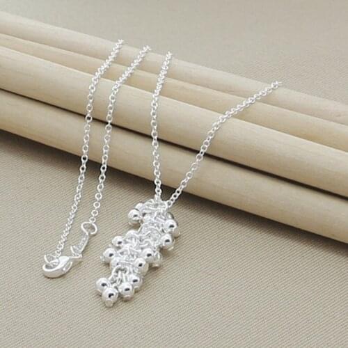 925 Silver Jewelry Grape Beads Necklace for Women Bridal Fashion Jewelry Charm Gifts