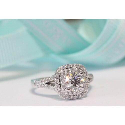 Diamonds Ring Solid 14K White Gold Fine Jewelry 0.19ct Round Cut G corot Natural Diamonds Engagement Wedding Ring for Women