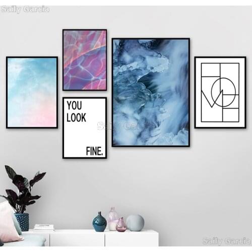 Nordic Style Home Decoration Modular Wall Art Picture Modern Landscape Canvas Painting Letter Geometry Posters and Prints