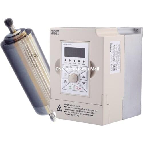 1.5kw water cooled spindle motor ER11 D80mm L190mm AC220V & 1.5kw 220v BEST VFD Inverter Variable Frequency Drive