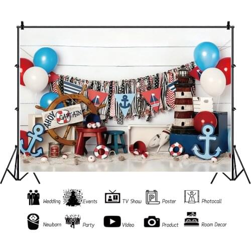 Pirate Adventure Style Background for Portrait Photography Birthday Party Decors Backdrops Photocall Studio Accessories