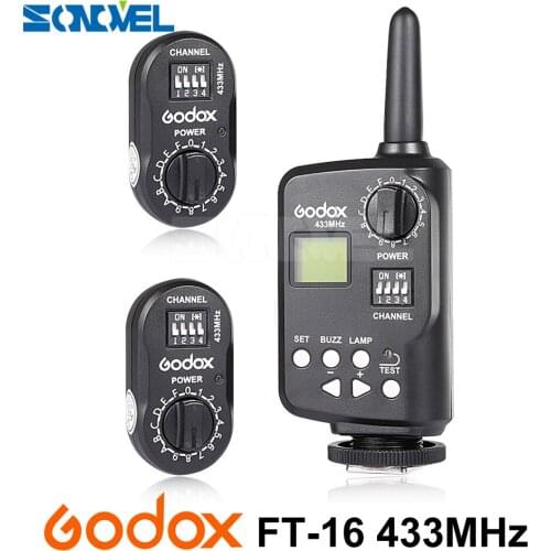 Godox FT-16 Wireless Power Controller Remote Flash Trigger + 2x FTR-16 Receiver for Godox Witstro AD180 AD360 AD360II Flash