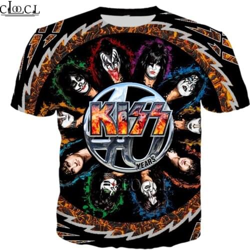 HX Newest Rock KISS Band 3D Print Fashion Star Singer T-shirts Harajuku Clothes Tops Oversized Tee Shirts Tops Drop Shipping