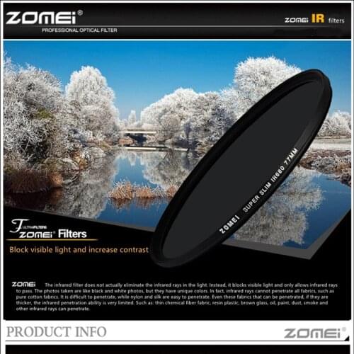 ZOMEI 720NM Infrared IR Filter Infrared Mirror Infrared X-RAY for SLR DSLR Camera Lens Filter Photography Full Diameter 30-82mm