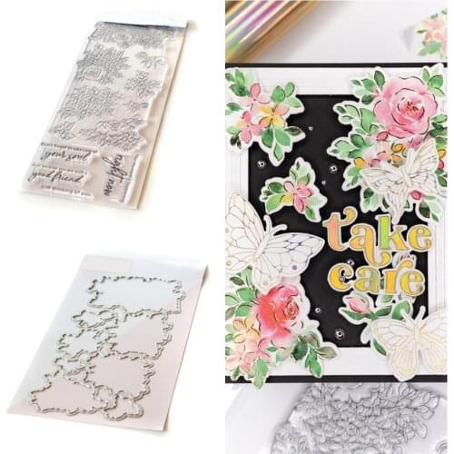 Summer HYDRANGEA and ROSE Cutting Dies Stamps Scrapbook Diary Decoration Stencil Embossing Template DIY Greeting Card Handmade