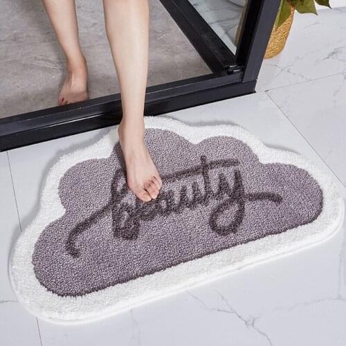 MLGB Bathroom Rugs Clouds Bath Mat Cartoon Bathroom Decor Bath Rugs Plush Absorbent Non-Slip Foot Mat Toilet Rug