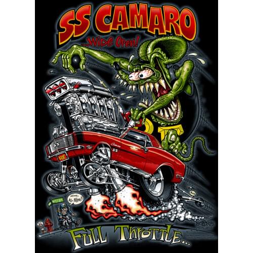 New 2019 Spring Summer Autumn Men O Neck Short Sleeves Hot Rod Car Fans "Ss Camaro" Front Print Casual Cotton T Shirt