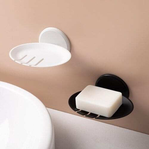 Wall-mounted non-perforated drain soap box soap holders soap holder bathroom hang the soap dish dish drainers