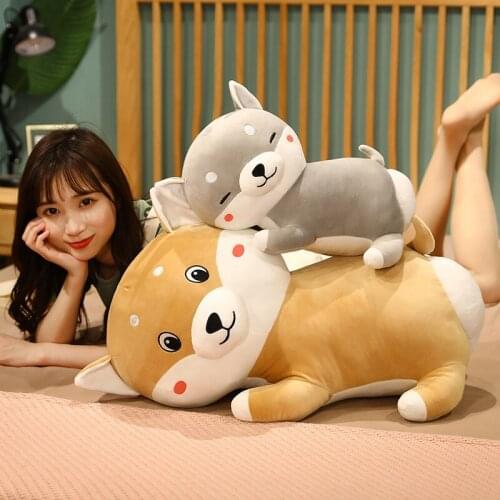 New 40/60cm Cute Shiba Inu Dog Plush Toy Stuffed Soft Animal Corgi Husky Pillow Christmas Gift for Kids Kawaii Valentine Present