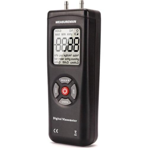 Handheld Digital Differential Pressure Gauge, Vacuum and Pressure Gauge Meter Tester 11 Units with Backlight,+/-2Psi/Kpa