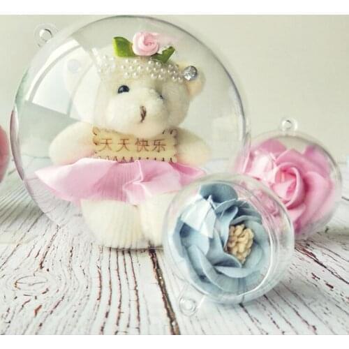 PCS Clear Plastic Acrylic Craft Ball Sphere Baubles For Christmas Wedding Decor