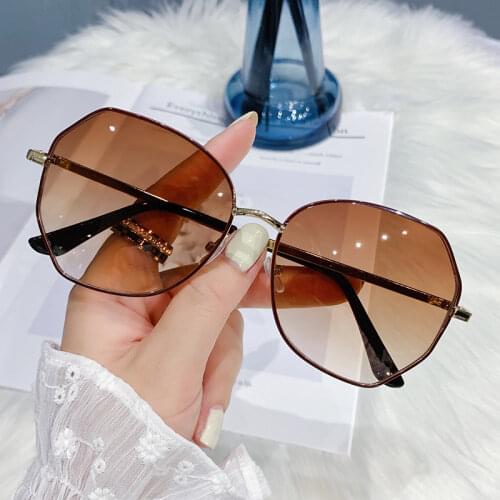 2021 Women Vintage Sunglasses Polygon Metal Frame Classic Retro Sun Glasses For Ladies Luxury Brand Driving Shades Male Eyewear