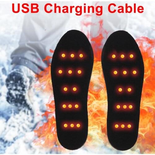 USB Heated Shoe Insoles Foot Warming Pad Winter Warm Thermal Mat Heater For Outdoor Sports Heating Sneaker Insoles Accessories